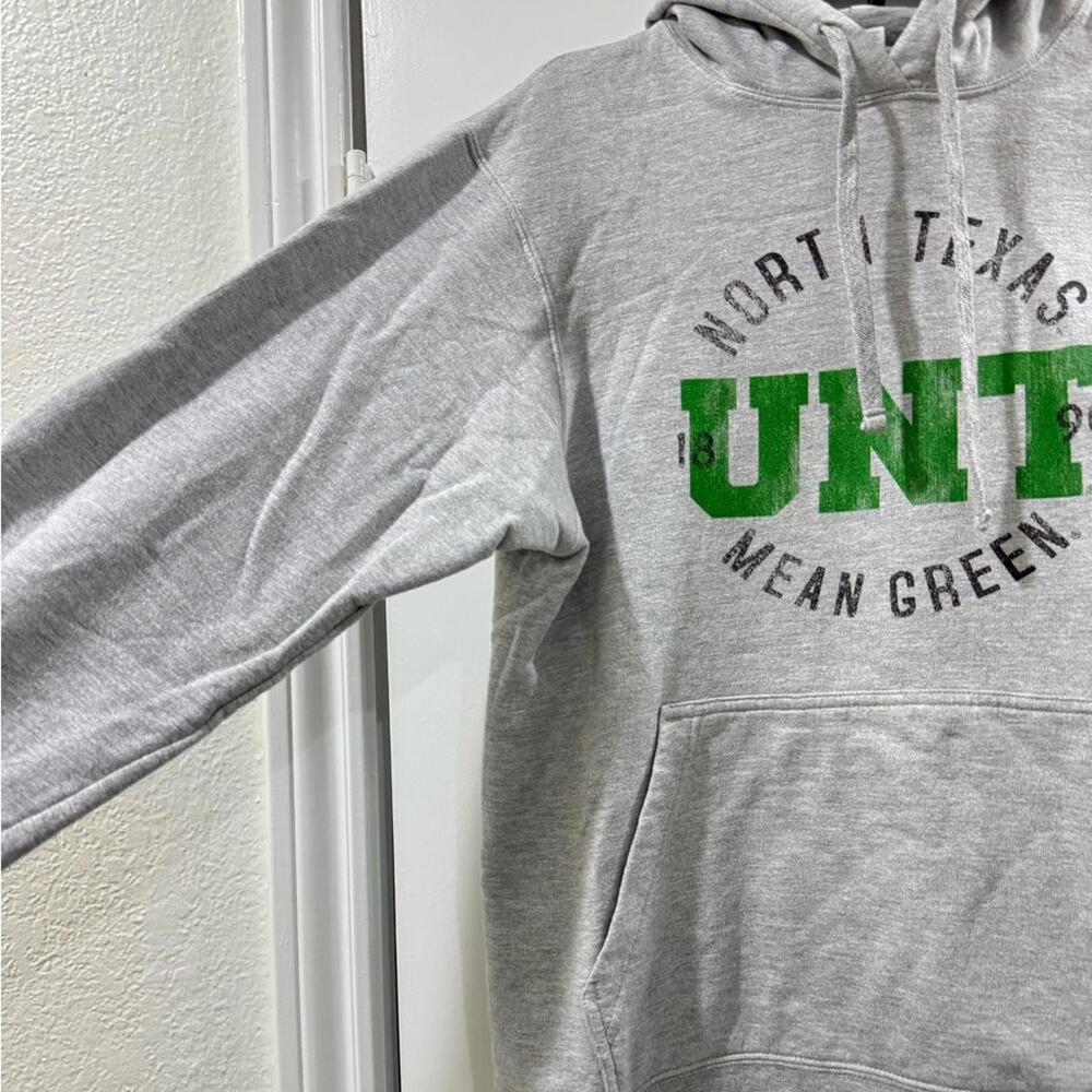 ⭐️Collegiate Apparel University of North Texas Gray Fleece Hoodie- Size Medium - Picture 4 of 6